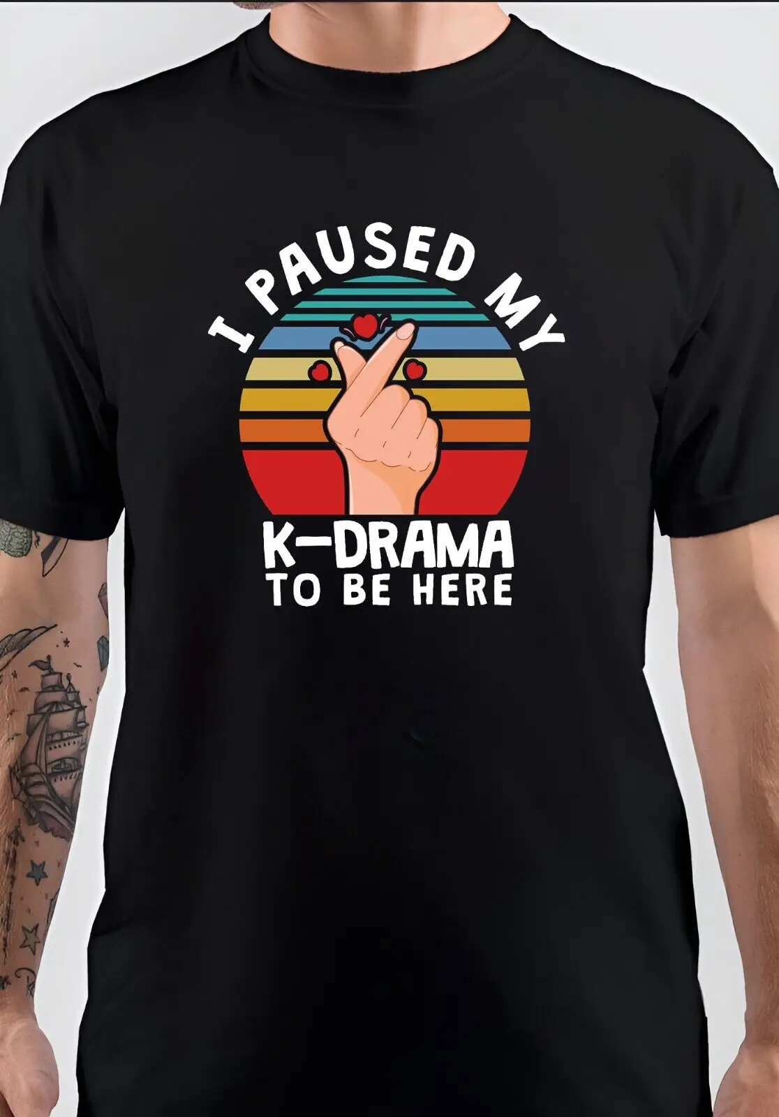 NWT I Paused My K Drama чтобы быть здесь забавная Корейская футболка с длинными или