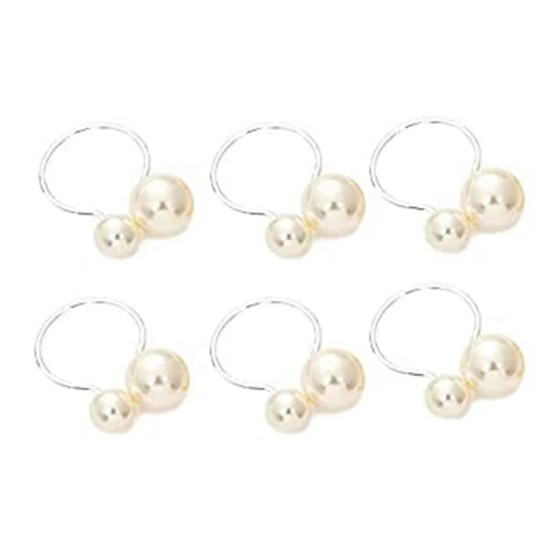 

Highlight Pearl U-Shaped Napkin Ring Wedding Mouth Cloth Ring Creative Round Napkin Ring Gray Napkin Button