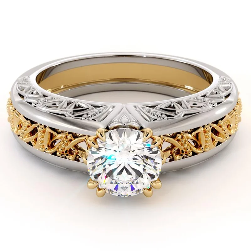 Milangirl Two-tone Engraved Pattern Hollow Geometric Inlaid White Crystal Rhinestone Zircon Female Ring for Women Jewelry
Milangirl Two-tone Engraved Pattern Hollow Geometric Inlaid White Crystal Rhinestone Zircon Female Ring for Women Jewelry