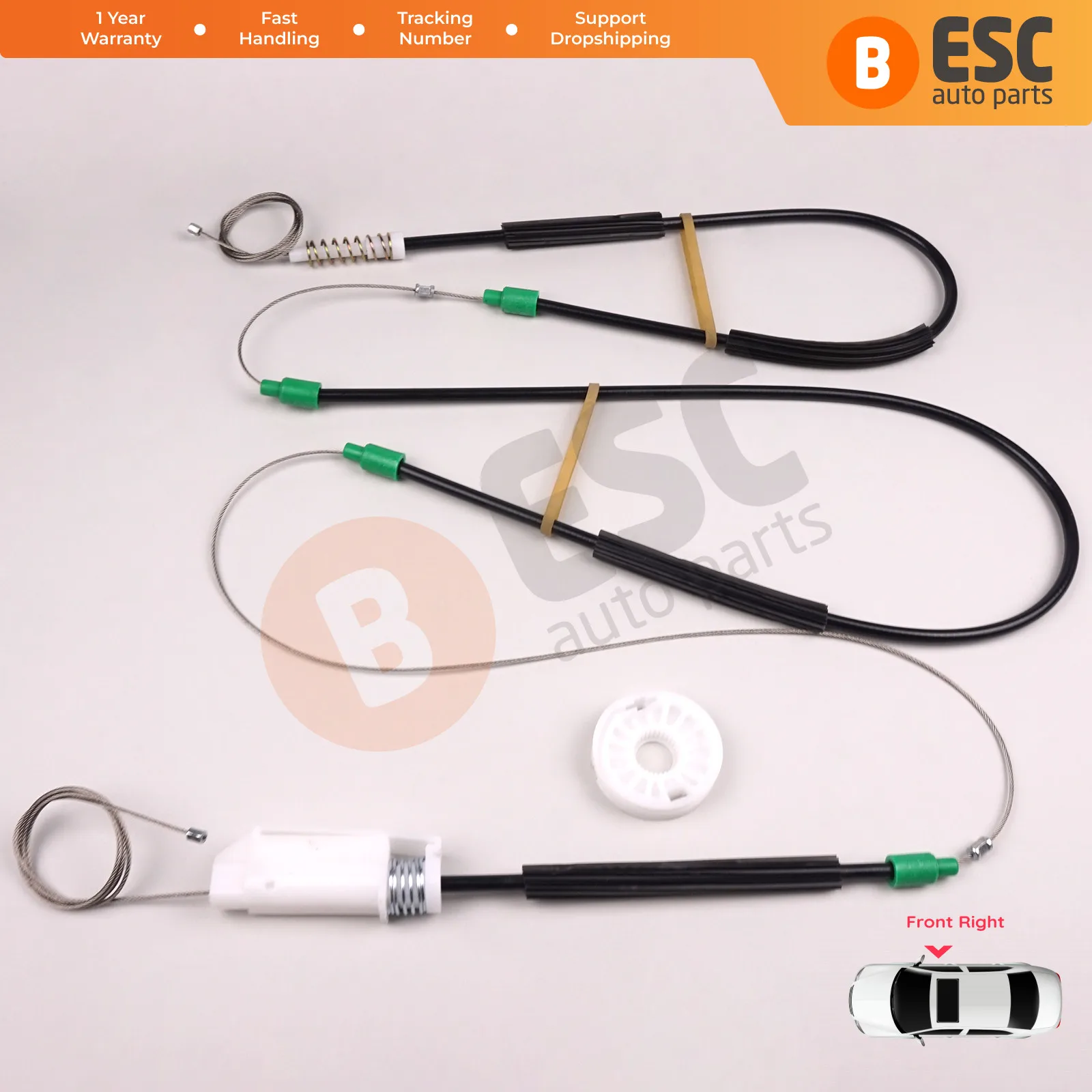 ESC Auto Parts EWR654 Electrical Power Window Regulator Repair Kit Front Right Door for Audi A4 S4 Cabriolet CC 2003-09
ESC Auto Parts EWR654 Electrical Power Window Regulator Repair Kit Front Right Door for Audi A4 S4 Cabriolet CC 2003-09