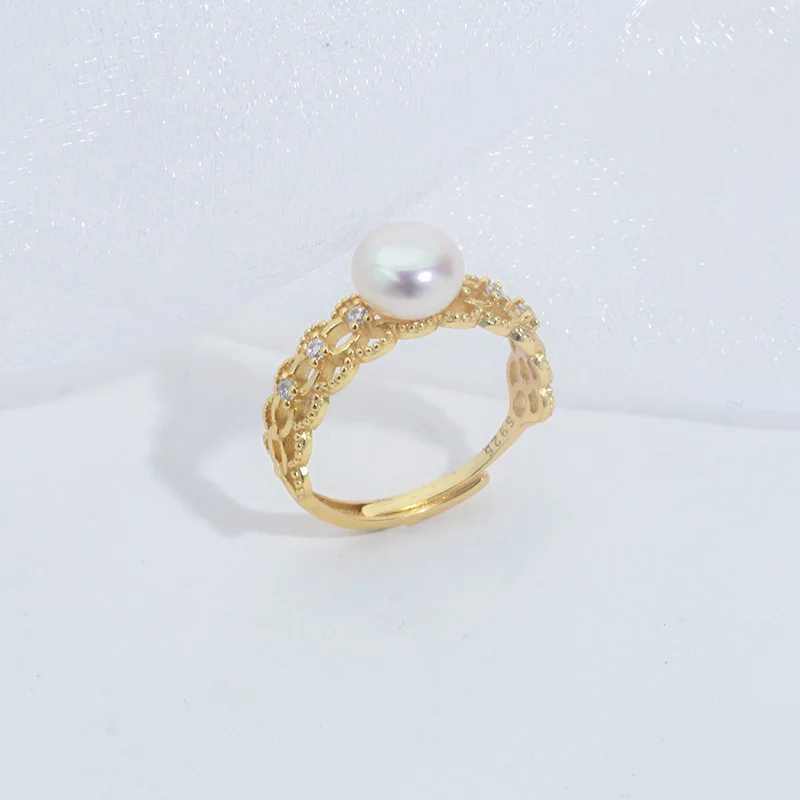 Icnway natural white 7.5-8mm round freshwater pearl S925 silver and golden color ring wholesale
Icnway natural white 7.5-8mm round freshwater pearl S925 silver and golden color ring wholesale