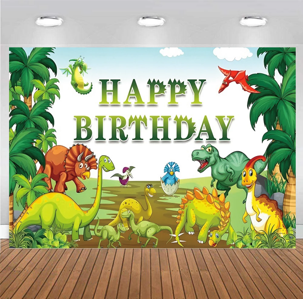 

Jurassic Park Photo Background Tropical Dinosaur World Theme Party Kids Boys Happy Birthday Photography Backdrop Prop Decoration