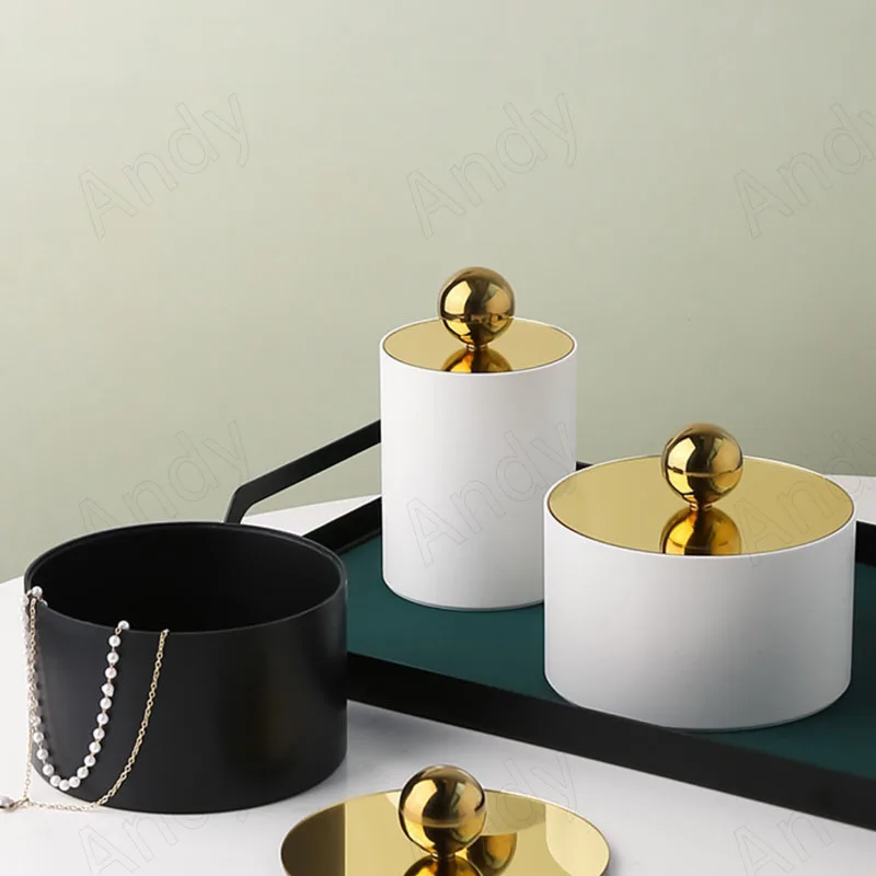 European Acrylic Storage Jar Modern Simple Metal Cover Bedroom Jewelry Organizer Creative Desktop Candy Jars Home Decoration
European Acrylic Storage Jar Modern Simple Metal Cover Bedroom Jewelry Organizer Creative Desktop Candy Jars Home Decoration