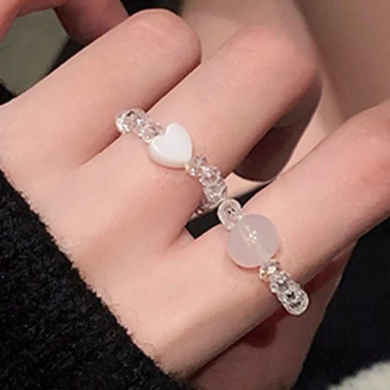 Bohemia Crystal Beaded Rings For Women Heart Round Opal Adjustable Elastic Chain Rope Ring Girls Elegant Finger Circlet Jewelry
Bohemia Crystal Beaded Rings For Women Heart Round Opal Adjustable Elastic Chain Rope Ring Girls Elegant Finger Circlet Jewelry