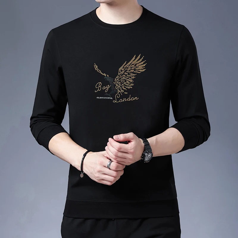 New Spring and Autumn Long-Sleeved T-shirt Men's round Neck Sweater Men's Printed Thin Top T-shirt Bottoming Shirt Trendy
New Spring and Autumn Long-Sleeved T-shirt Men's round Neck Sweater Men's Printed Thin Top T-shirt Bottoming Shirt Trendy