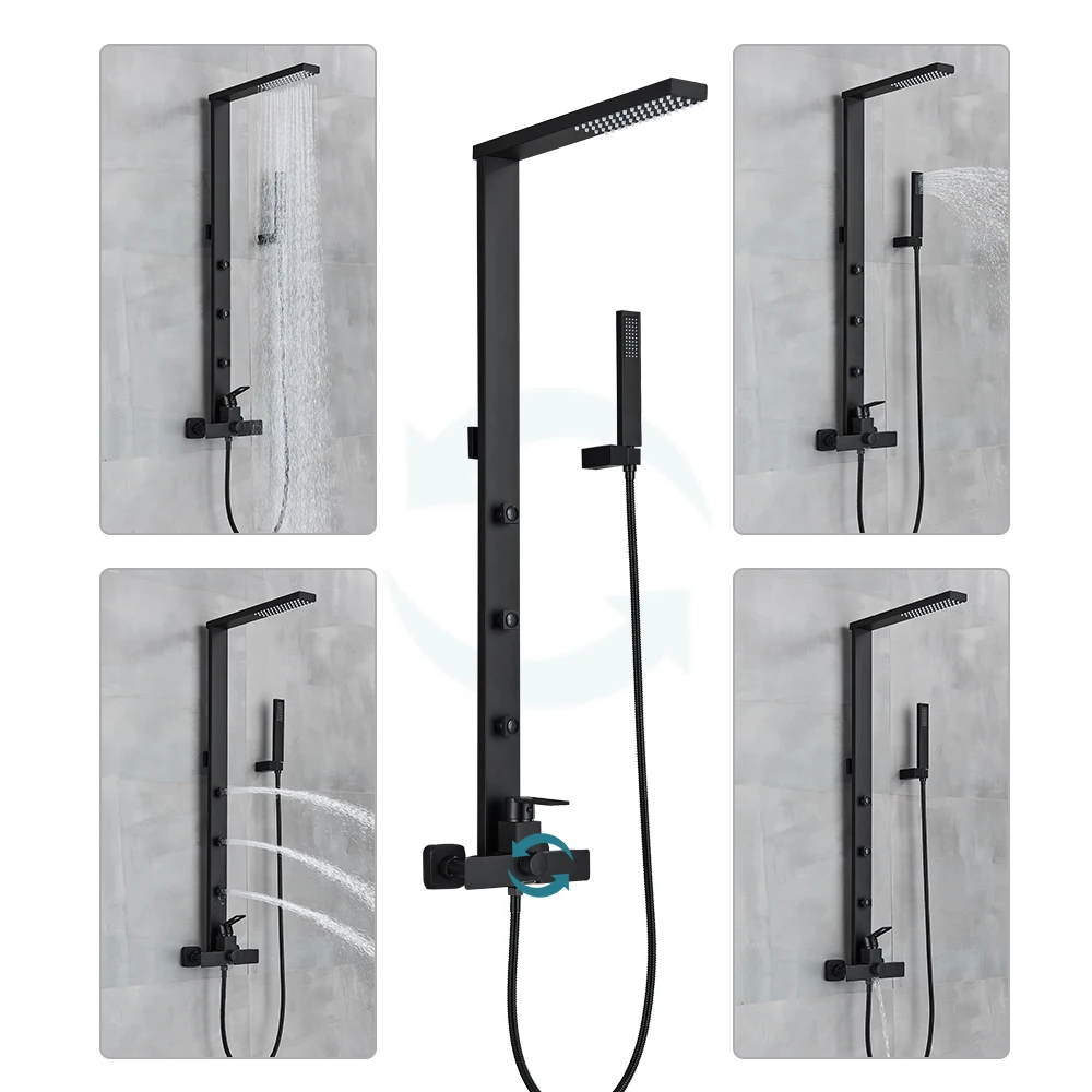 Rainfall Bathroom Shower Faucet White Black Wall Mounted Spa Massage Column Systems 4 Modes Mixer Tap Bathtub Spout Set
Rainfall Bathroom Shower Faucet White Black Wall Mounted Spa Massage Column Systems 4 Modes Mixer Tap Bathtub Spout Set
