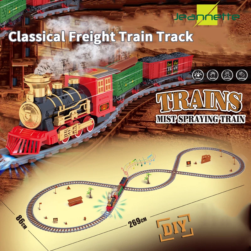 Electric Train Set Toy Christmas Tree Decor Simulation Steam Spray Train Freight Train Sound Smoking Effect Train Railway Tracks 
Electric Train Set Toy Christmas Tree Decor Simulation Steam Spray Train Freight Train Sound Smoking Effect Train Railway Tracks