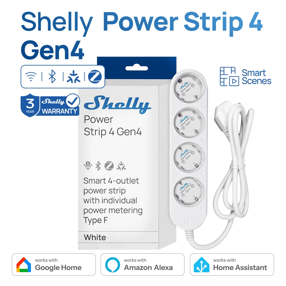 Умная вилка Shelly Power Strip 4-го поколения, розетки Zigbee, штекер, независимое измерение мощности, многофункциональный интеллектуальный переключатель
Умная вилка Shelly Power Strip 4-го поколения, розетки Zigbee, штекер, независимое измерение мощности, многофункциональный интеллектуальный переключатель