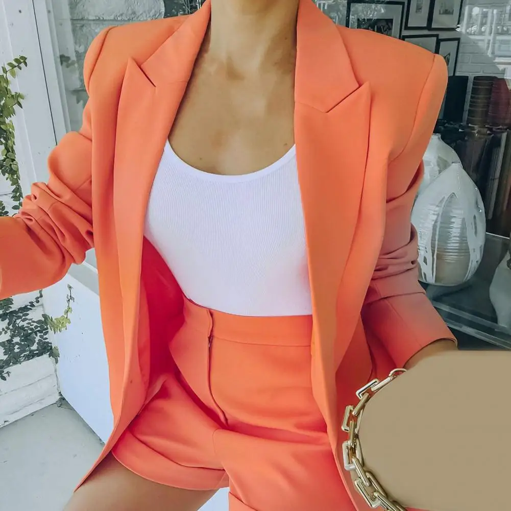 Women Blazer Anti-wrinkle Business Right-angle Shoulder Solid Color Formal Single Button Patch Pockets Lady Fall Jacket Coats
Women Blazer Anti-wrinkle Business Right-angle Shoulder Solid Color Formal Single Button Patch Pockets Lady Fall Jacket Coats