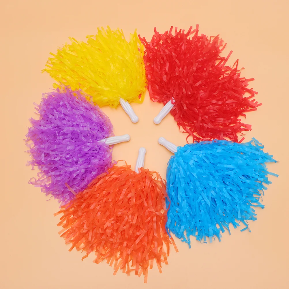 

12 Pcs Fun Cheering Pom Gadgets Kids Sports Game Cheer Accessory Gliter Pompoms Cheerleaders Exercise Handles Wreath Cheer Pom