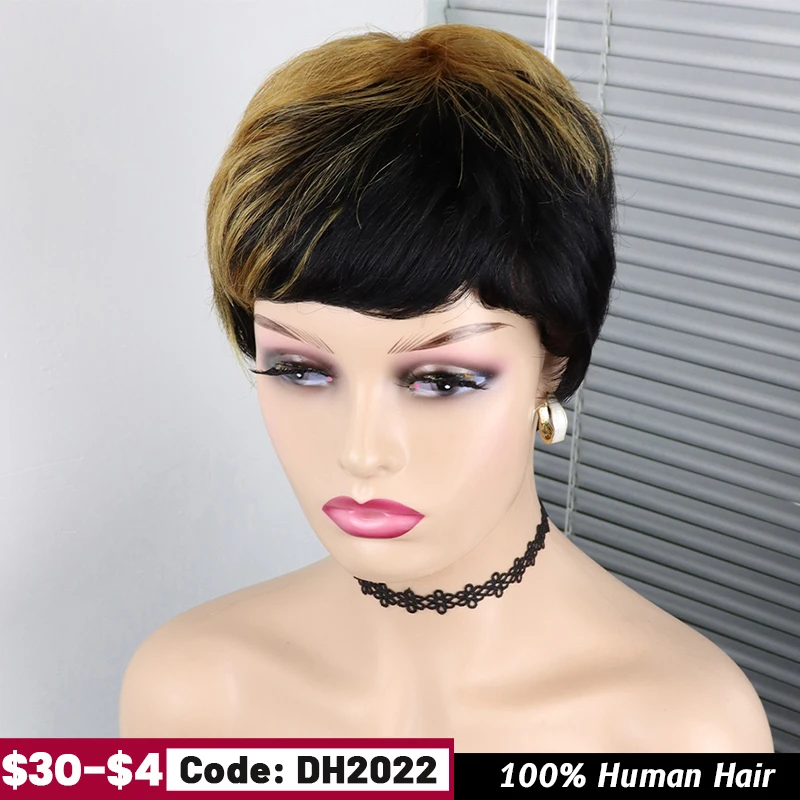 Short Cute Pixie Cut Wigs Straight Hair Brazilian Remy Human Hair Wig For Black Women Natural Short Wig Cheap Glueless Wig
Short Cute Pixie Cut Wigs Straight Hair Brazilian Remy Human Hair Wig For Black Women Natural Short Wig Cheap Glueless Wig