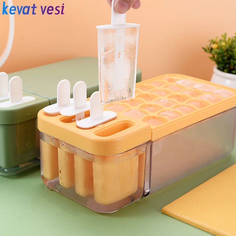 2In1 Ice Cube Tray with Storage Box Plastic Ice Cream Mold Handmade Dessert Popsicle Mold for Freezer Fruit Ice Cube Maker
2In1 Ice Cube Tray with Storage Box Plastic Ice Cream Mold Handmade Dessert Popsicle Mold for Freezer Fruit Ice Cube Maker