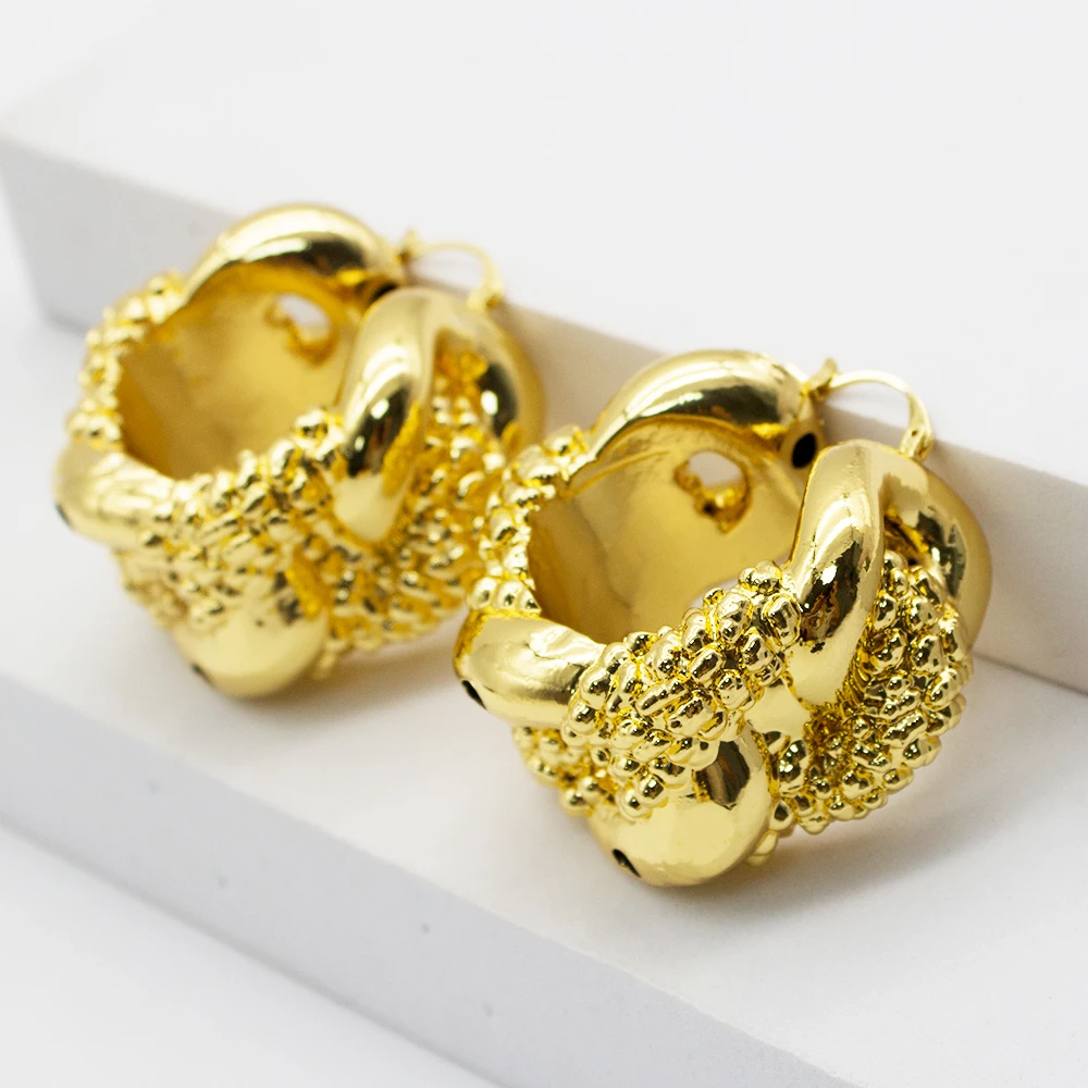 African Dubai 24k Gold Plated Hoop Earring Women's Luxury Quality Golden Statement Earrings Free Shipping Items To Nigeria
African Dubai 24k Gold Plated Hoop Earring Women's Luxury Quality Golden Statement Earrings Free Shipping Items To Nigeria