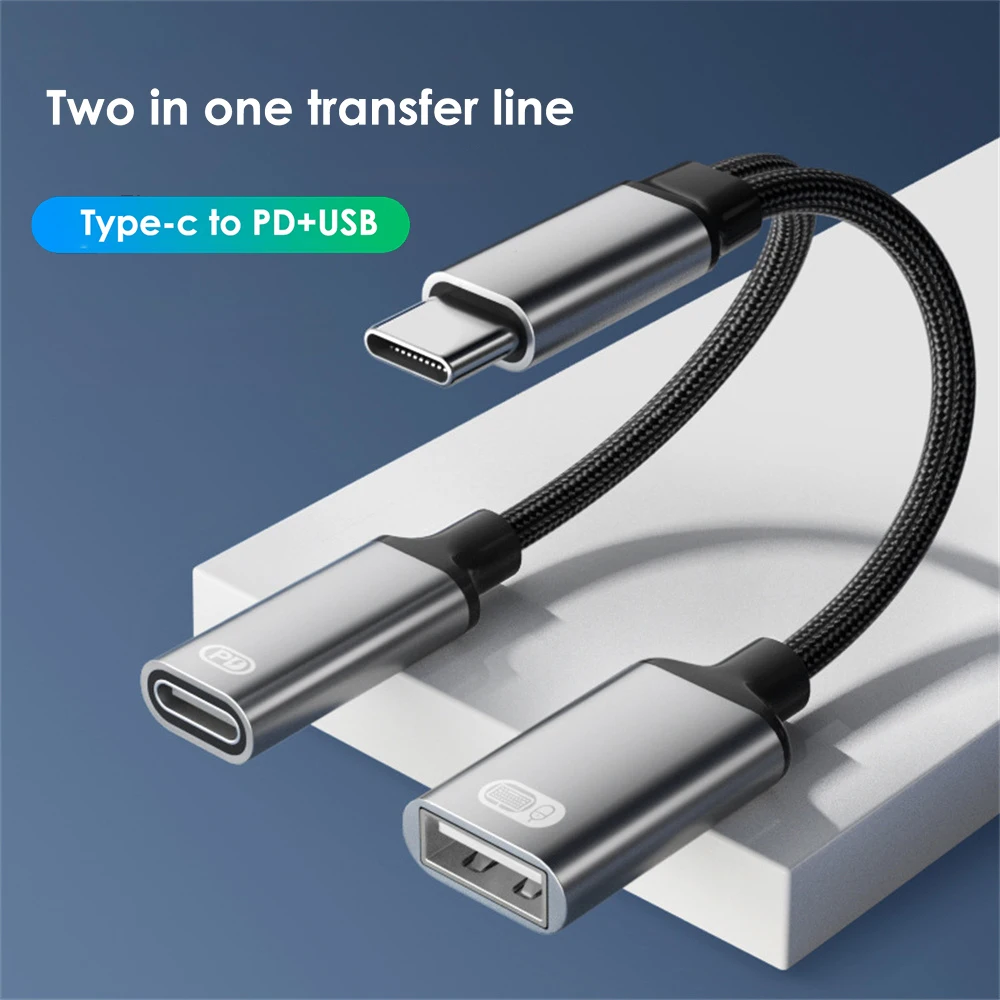Fast Charging Type-c Otg 30w Pd Splitter Adapter Type-c Male To Usb-c Female Multifunction Usb-a 2.0 Cable Accessories
Fast Charging Type-c Otg 30w Pd Splitter Adapter Type-c Male To Usb-c Female Multifunction Usb-a 2.0 Cable Accessories