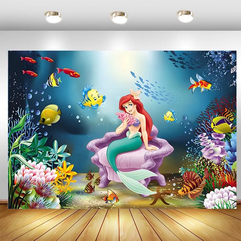 Disney Little Mermaid Ariel Backdrop Under The Sea Custom Photo Background For Princess Girls Birthday Party Supplies
Disney Little Mermaid Ariel Backdrop Under The Sea Custom Photo Background For Princess Girls Birthday Party Supplies