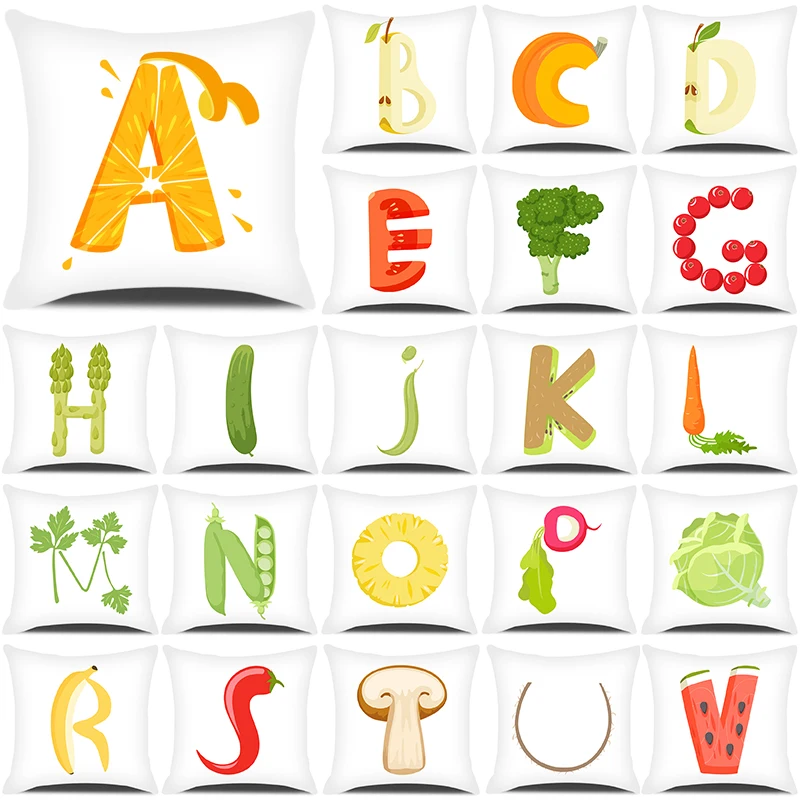 2022 New Cartoon Letters Pillow Covers 45*45 Pillow Case Funny Fruit Vegetable Alphabet Cushion Cover Sofa Decorative Pillowcase
2022 New Cartoon Letters Pillow Covers 45*45 Pillow Case Funny Fruit Vegetable Alphabet Cushion Cover Sofa Decorative Pillowcase