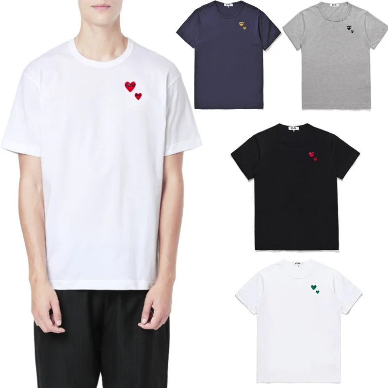 Summer Men Women T-shirt Cotton Big Small Double Heart Letter Embroidery O-neck Short Sleeve Straight Couple Unisex T-shirt
Summer Men Women T-shirt Cotton Big Small Double Heart Letter Embroidery O-neck Short Sleeve Straight Couple Unisex T-shirt