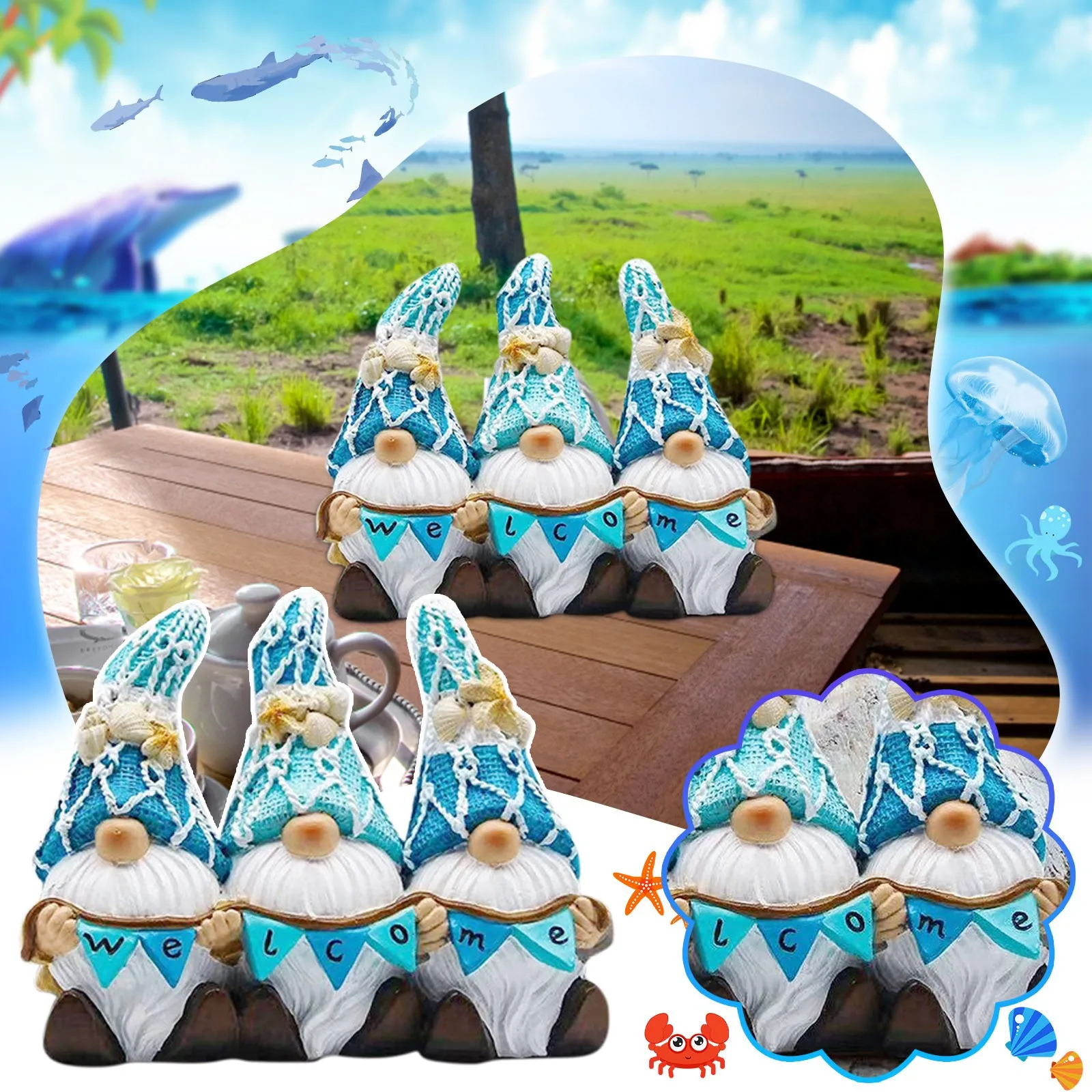 Милый декоративный орнамент для морского сада
Милый декоративный орнамент для морского сада
