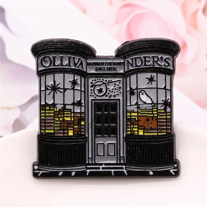 Harry Potter Ollivanders Brooch Enamel Pins Harry Diagon Alley Street View Pins Classic Funny Decor
Harry Potter Ollivanders Brooch Enamel Pins Harry Diagon Alley Street View Pins Classic Funny Decor