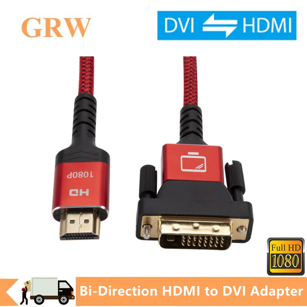 Grwibeou Bi-Direction HDMI-compatible to DVI Cable Adapter 1080P Male 24+1 DVI-D Male 1.8M High Speed Cable For DVD XBOX HD TV
Grwibeou Bi-Direction HDMI-compatible to DVI Cable Adapter 1080P Male 24+1 DVI-D Male 1.8M High Speed Cable For DVD XBOX HD TV
