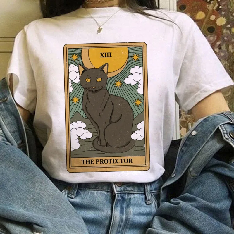 Women T Shirt Fashion Retro Tarot Cat Ladies Tshirt Cartoon Cute Graphic T-Shirt Ladies Commuter Short Sleeve Tee Ropa Mujer
Women T Shirt Fashion Retro Tarot Cat Ladies Tshirt Cartoon Cute Graphic T-Shirt Ladies Commuter Short Sleeve Tee Ropa Mujer