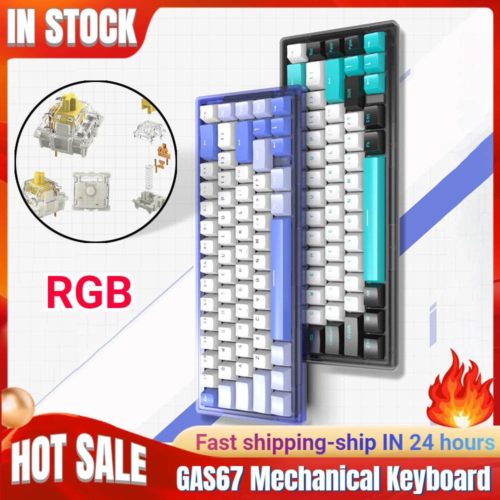 Механическая клавиатура GAS67 с RGB-подсветкой, игровая клавиатура с прокладкой, Type-C, для настольных ПК и ноутбуков
Механическая клавиатура GAS67 с RGB-подсветкой, игровая клавиатура с прокладкой, Type-C, для настольных ПК и ноутбуков