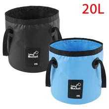 20L Portable Foldable Bucket Outdoor Camping Fishing Travel Water Storage Bag Waterproof Water Bags Fishing Accessories Supplies
