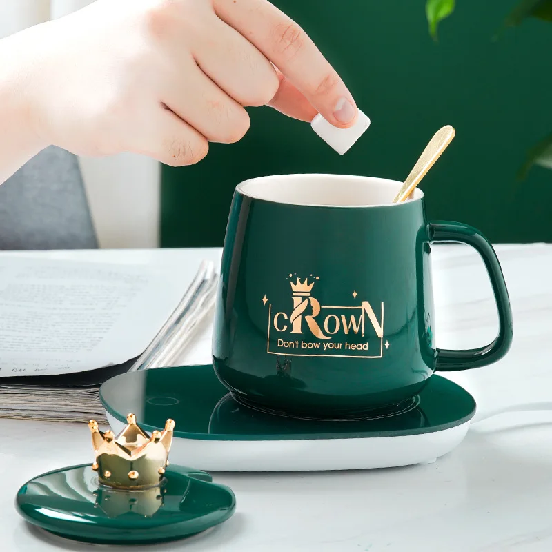 450ml European-style Crown Ceramic Mug Gift Box 55 Degrees Constant Temperature Ceramic Water Cup Warmer Set Cup
450ml European-style Crown Ceramic Mug Gift Box 55 Degrees Constant Temperature Ceramic Water Cup Warmer Set Cup