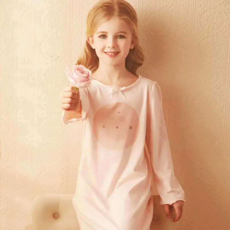 cotton short pajama sets 2019 Spring Children's Girls Lolita Dress Princess Sleepshirts Vintage Nightgowns Baby Nightdress Kids Sleepwear Pajamas Gown elegant pajama sets