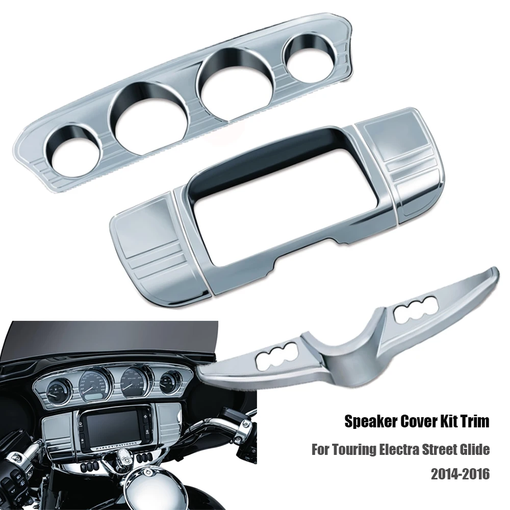 Chrome Deluxe Stereo Accent Trim Ring Speaker Cover Kit For Touring Electra Street Glide 2014-2016
Chrome Deluxe Stereo Accent Trim Ring Speaker Cover Kit For Touring Electra Street Glide 2014-2016