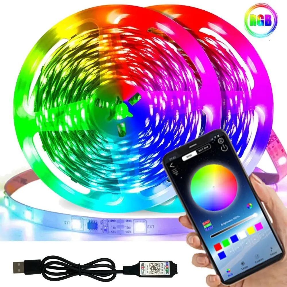 Светодиодная лента с Bluetooth-управлением, RGB 5050, 2835, USB, 5 В, гибкая лента для ламп, Диодная, праздничная белая, светящаяся лента для ТВ, ПК, настоль...
Светодиодная лента с Bluetooth-управлением, RGB 5050, 2835, USB, 5 В, гибкая лента для ламп, Диодная, праздничная белая, светящаяся лента для ТВ, ПК, настоль...