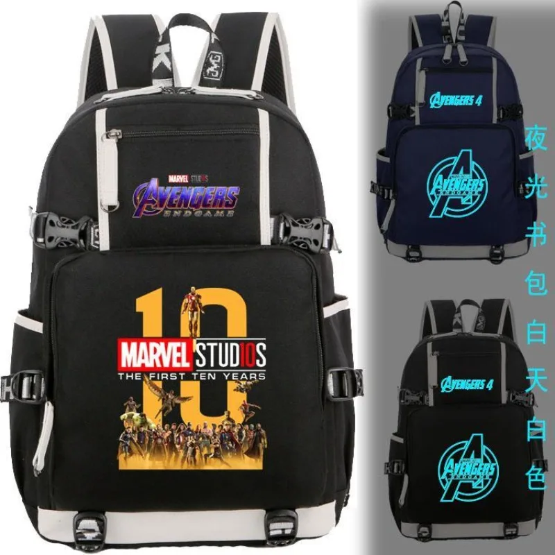 

Marvel Avengers Alliance Anime Peripheral Captain America Thanos Backpack Hulk Black Panther Cartoon Cute Student School BagGift