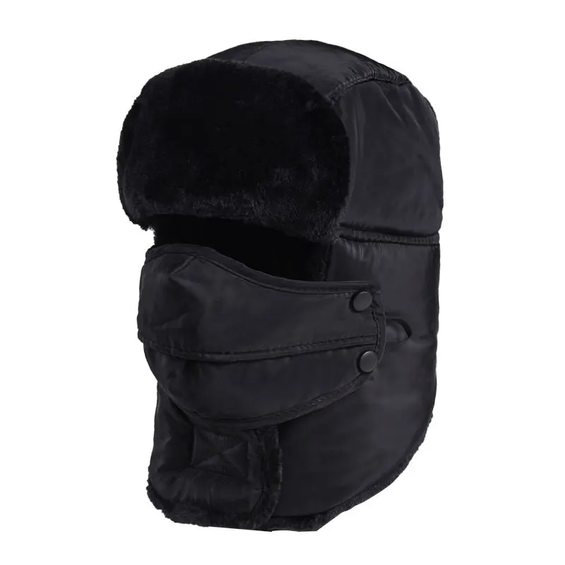 

Winter Balaclava Bomber Hats For Men Women Thick Velvet Warm Earflap Ski Cap Male Female Outdoor Windproof Thermal Lei Feng Hat