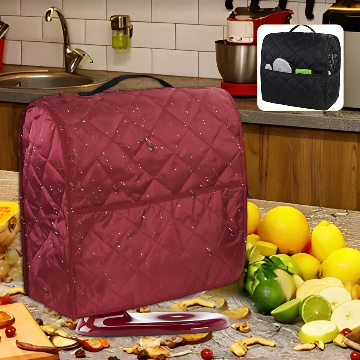 L Stand Mixer Cover 4.5-5Quart Dust-Proof Kitchen Mixer Cover Waterproof Mixer Protective Cover with Storage Pockets and Handle
L Stand Mixer Cover 4.5-5Quart Dust-Proof Kitchen Mixer Cover Waterproof Mixer Protective Cover with Storage Pockets and Handle