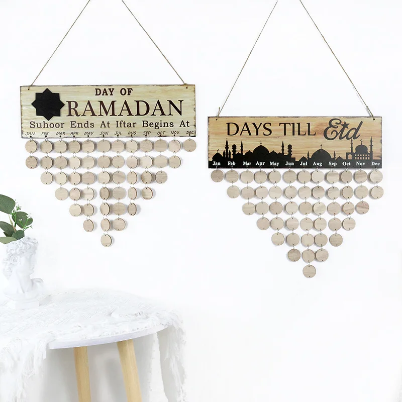 1set DIY Wooden Eid Mubarak Wall Calendar Holiday Party Gift Wall Hanging Islamic Ramadan Home Hanging Decoration Accessories
1set DIY Wooden Eid Mubarak Wall Calendar Holiday Party Gift Wall Hanging Islamic Ramadan Home Hanging Decoration Accessories