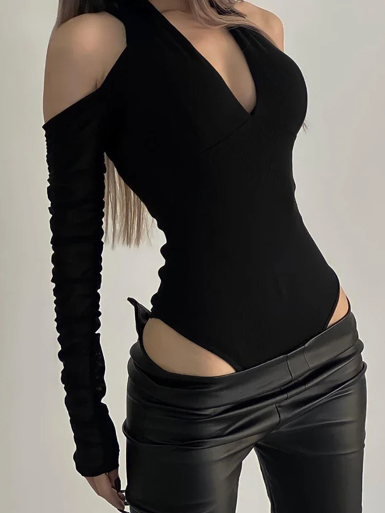 Off Shoulder V Neck Black Bodysuit Sexy Women Backless Skinny Basic Bodysuits Long Sleeve Knit Slim Festival Outfit 2023
Off Shoulder V Neck Black Bodysuit Sexy Women Backless Skinny Basic Bodysuits Long Sleeve Knit Slim Festival Outfit 2023
