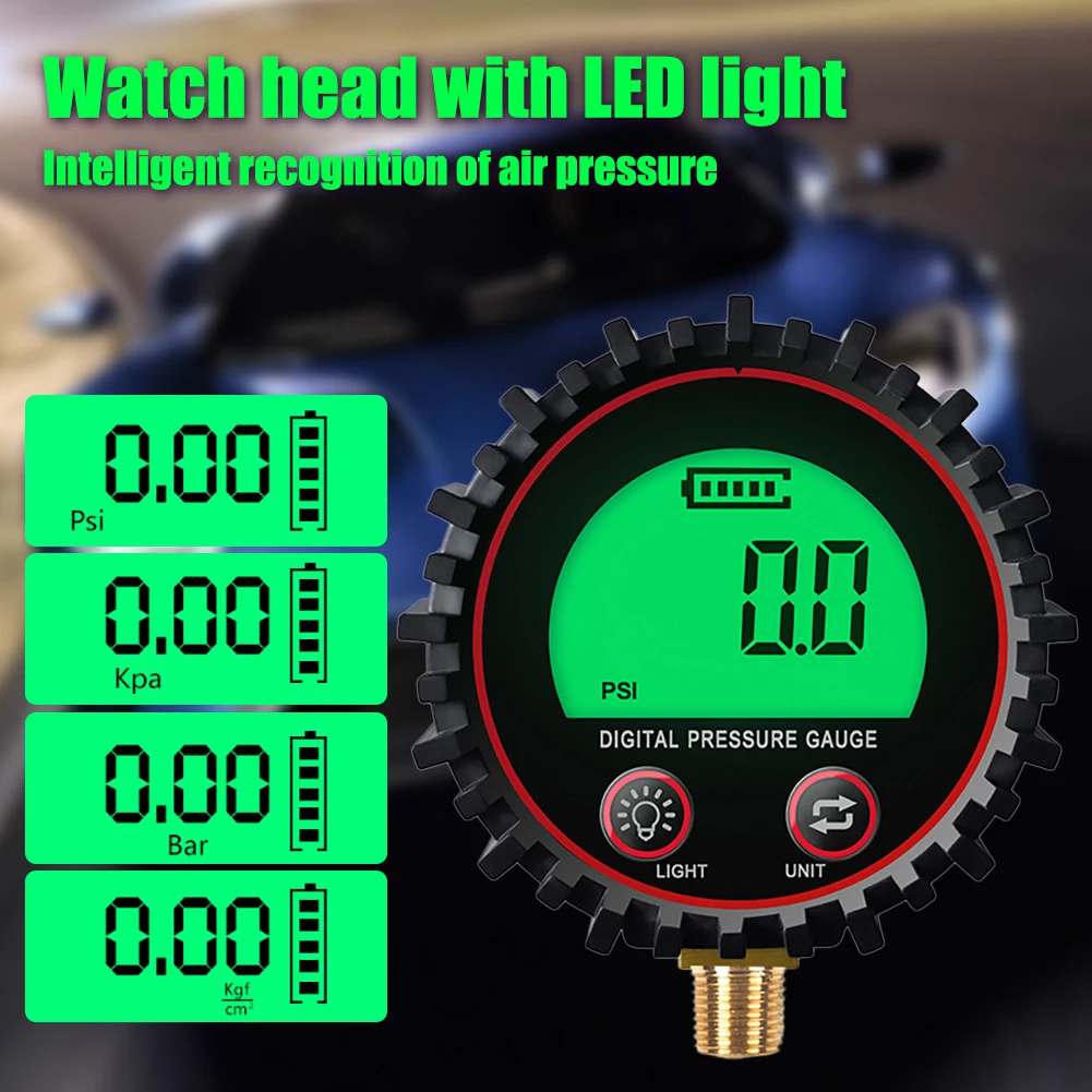 Car Tire Pressure Gauge Digital Pressure Monitor Battery Operated 3-255PSI Backlit LCD Display Air Pressure Gauge Copper Thread
Car Tire Pressure Gauge Digital Pressure Monitor Battery Operated 3-255PSI Backlit LCD Display Air Pressure Gauge Copper Thread