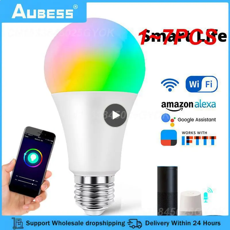 Умная цветная лампа E27 LED RGB с Wi-Fi, 1-7 шт., лампа с поддержкой Alexa Google Home Tuya Smart Home 110-250 В RGB + белый регулируемый таймер
Умная цветная лампа E27 LED RGB с Wi-Fi, 1-7 шт., лампа с поддержкой Alexa Google Home Tuya Smart Home 110-250 В RGB + белый регулируемый таймер