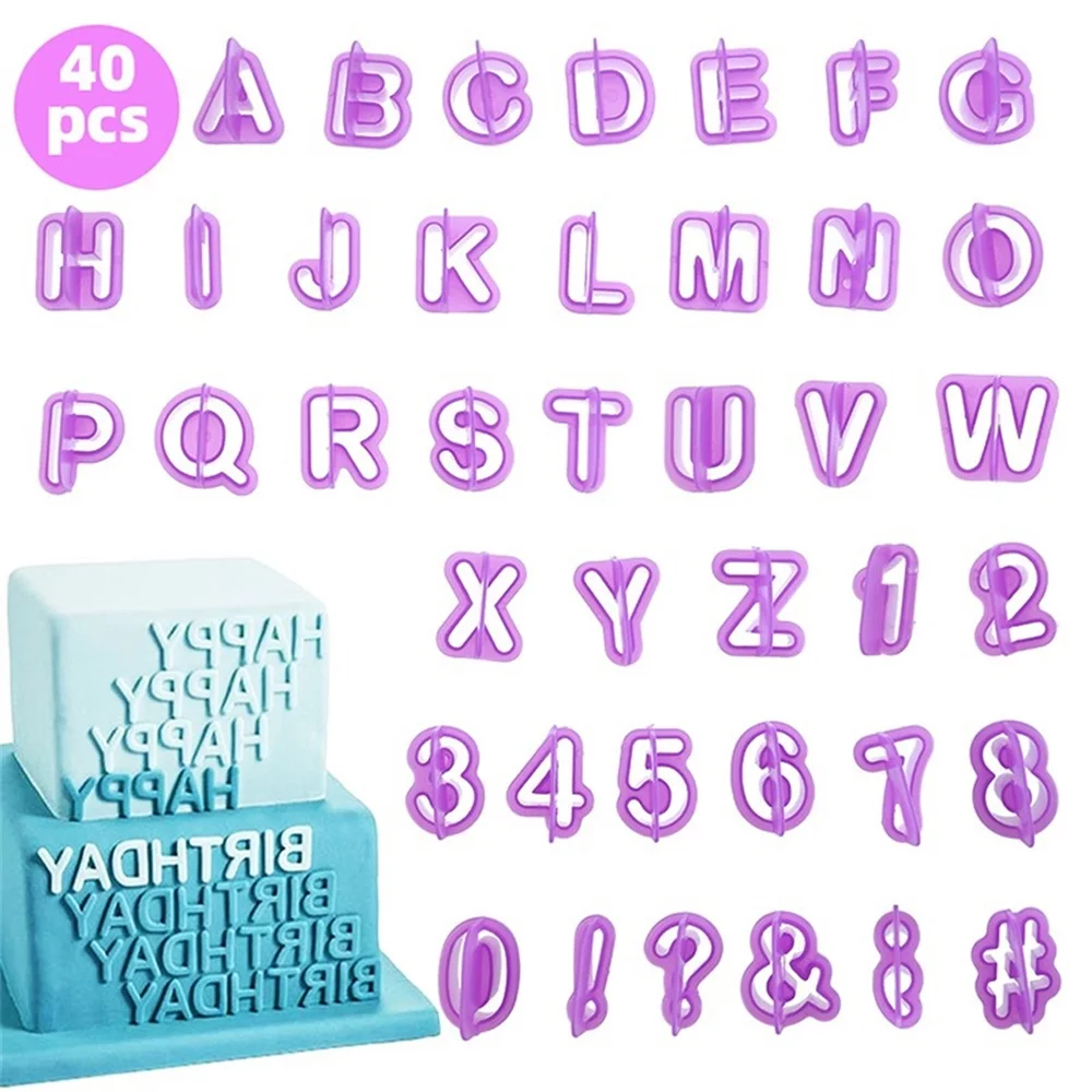 40pcs /set Decor Mold Alphanumeric Plastic Cookie Mold Symbol Fondant Cake Decoration Printing Mold DIY Baking Tools
40pcs /set Decor Mold Alphanumeric Plastic Cookie Mold Symbol Fondant Cake Decoration Printing Mold DIY Baking Tools