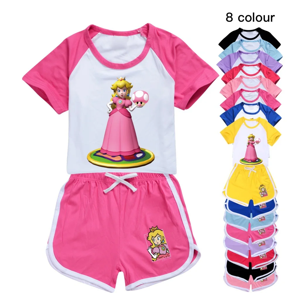 2023 Summer Cute Princess Peach Clothes Kids Casual Sportsuit Baby Girls Cartoon T Shirt + Shorts 2pcs Suits Boys Clothing Sets
2023 Summer Cute Princess Peach Clothes Kids Casual Sportsuit Baby Girls Cartoon T Shirt + Shorts 2pcs Suits Boys Clothing Sets