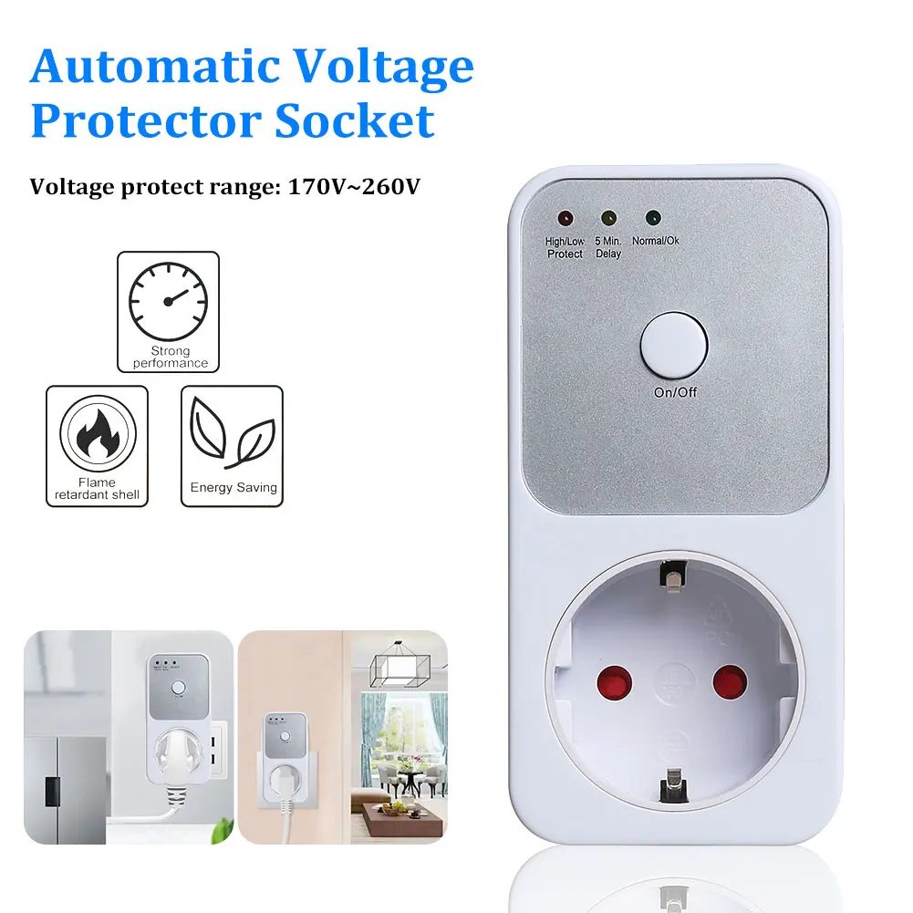 UYANGG Automatic Voltage Protector Socket Switcher EU Plug Surge Safe Socket AC 220V 3000W Electrical Stabilizer Switcher
UYANGG Automatic Voltage Protector Socket Switcher EU Plug Surge Safe Socket AC 220V 3000W Electrical Stabilizer Switcher