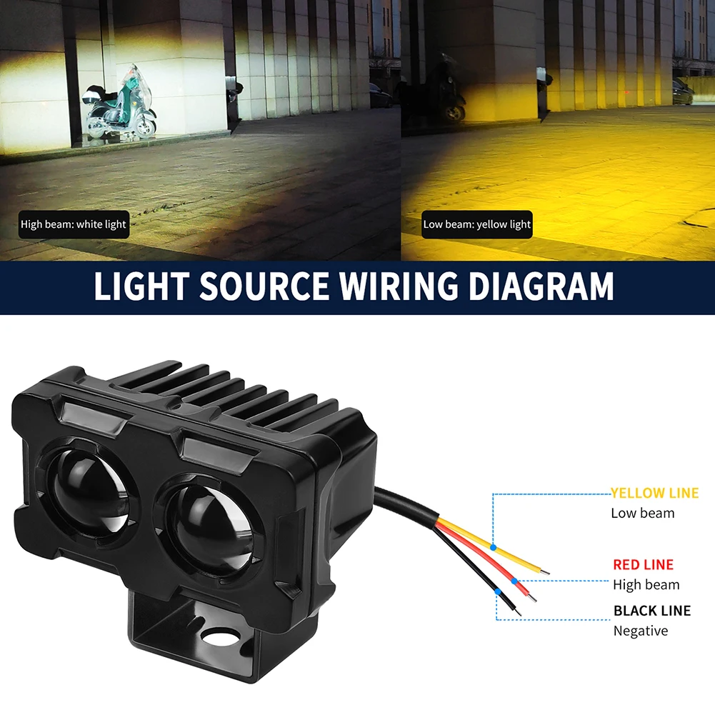 1PC LED Motorcycle Headlight Auxiliary Light DC12-85V Yellow+White Off Road Spotlight High/Low Beam Fog Light for Motorbike ATV
1PC LED Motorcycle Headlight Auxiliary Light DC12-85V Yellow+White Off Road Spotlight High/Low Beam Fog Light for Motorbike ATV