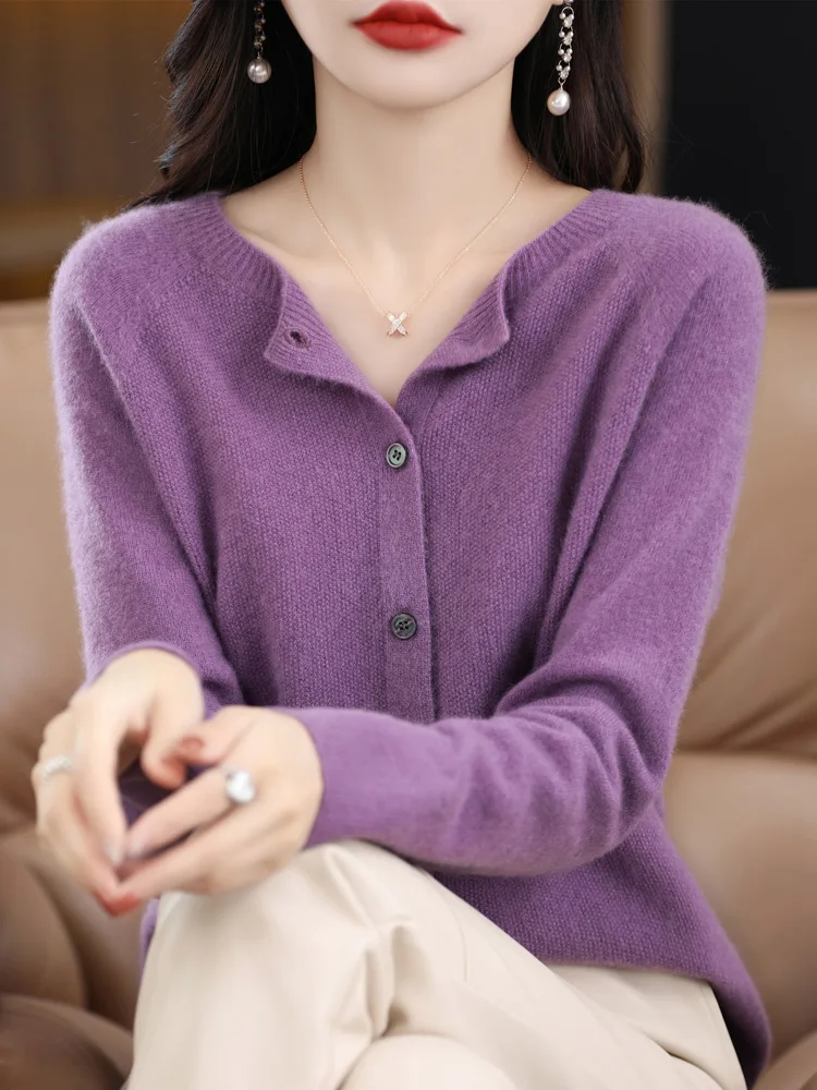 Long Sleeve Cashmere Women Knitted Sweaters 100% Pure Merino Wool Spring Autume O-Neck Top Cardigan Non-Connect One Line
Long Sleeve Cashmere Women Knitted Sweaters 100% Pure Merino Wool Spring Autume O-Neck Top Cardigan Non-Connect One Line