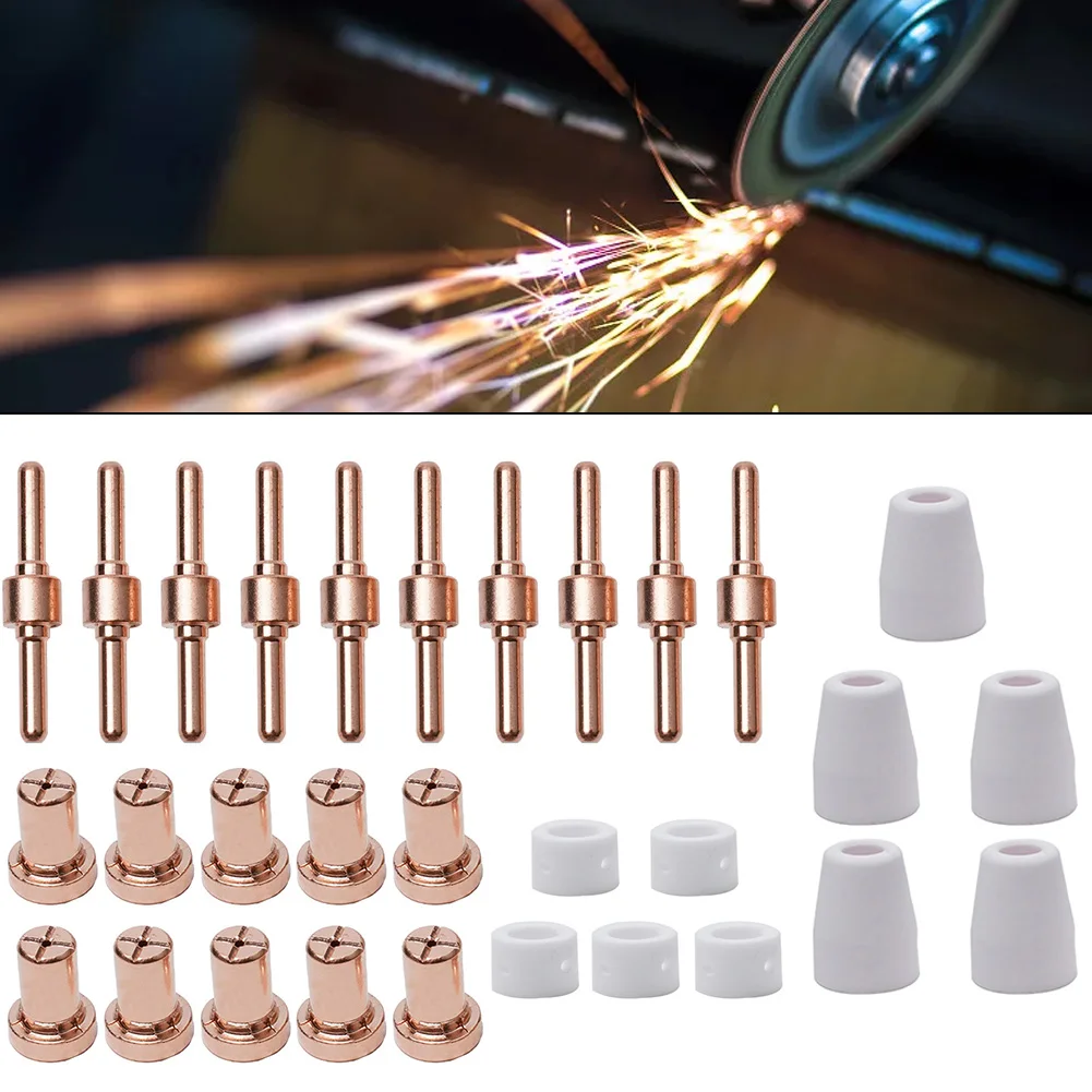 30Pcs Plasma Cutter Electrode Tips Cup Extended Consumables Kit For CUT-40 LGK-40 PT-31 Plasma Cutter Welding Tools Accessories
30Pcs Plasma Cutter Electrode Tips Cup Extended Consumables Kit For CUT-40 LGK-40 PT-31 Plasma Cutter Welding Tools Accessories