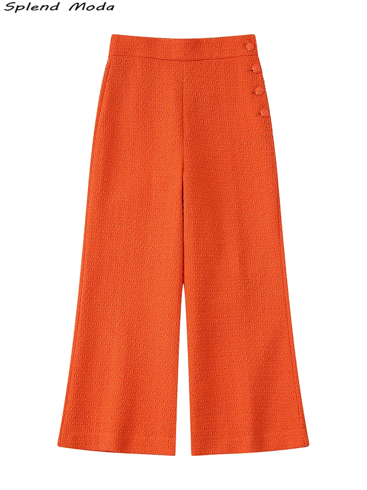 2022 ZA New Fashion Office Lady Style Orange Tweed Straight Pants Women Casual High Waist Trousers Female Street Chic Long Pant
2022 ZA New Fashion Office Lady Style Orange Tweed Straight Pants Women Casual High Waist Trousers Female Street Chic Long Pant