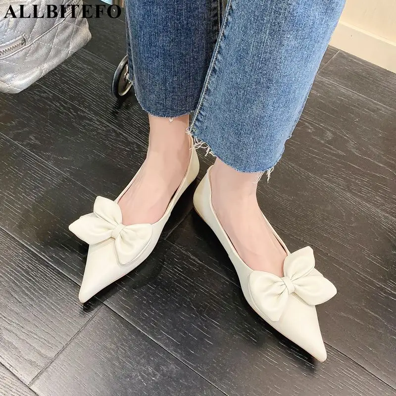 Size 33-40 Butterfly-knot Pointed Toe Fashion Comfortable Genuine Leather Girls Flat Heel Shoes Flats Sweet Women Dance Shoes
Size 33-40 Butterfly-knot Pointed Toe Fashion Comfortable Genuine Leather Girls Flat Heel Shoes Flats Sweet Women Dance Shoes