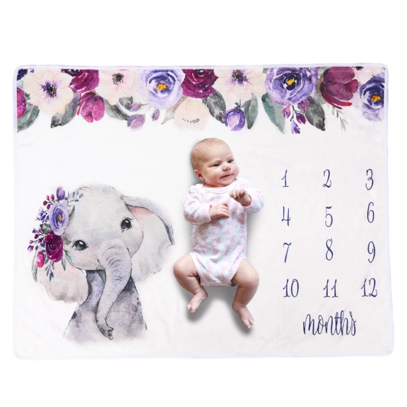 Baby Cute Cartoon Elephant Baby Milestone Blanket Digital Printed Flannel Baby Studio Photography Decorative Props Blanket
Baby Cute Cartoon Elephant Baby Milestone Blanket Digital Printed Flannel Baby Studio Photography Decorative Props Blanket