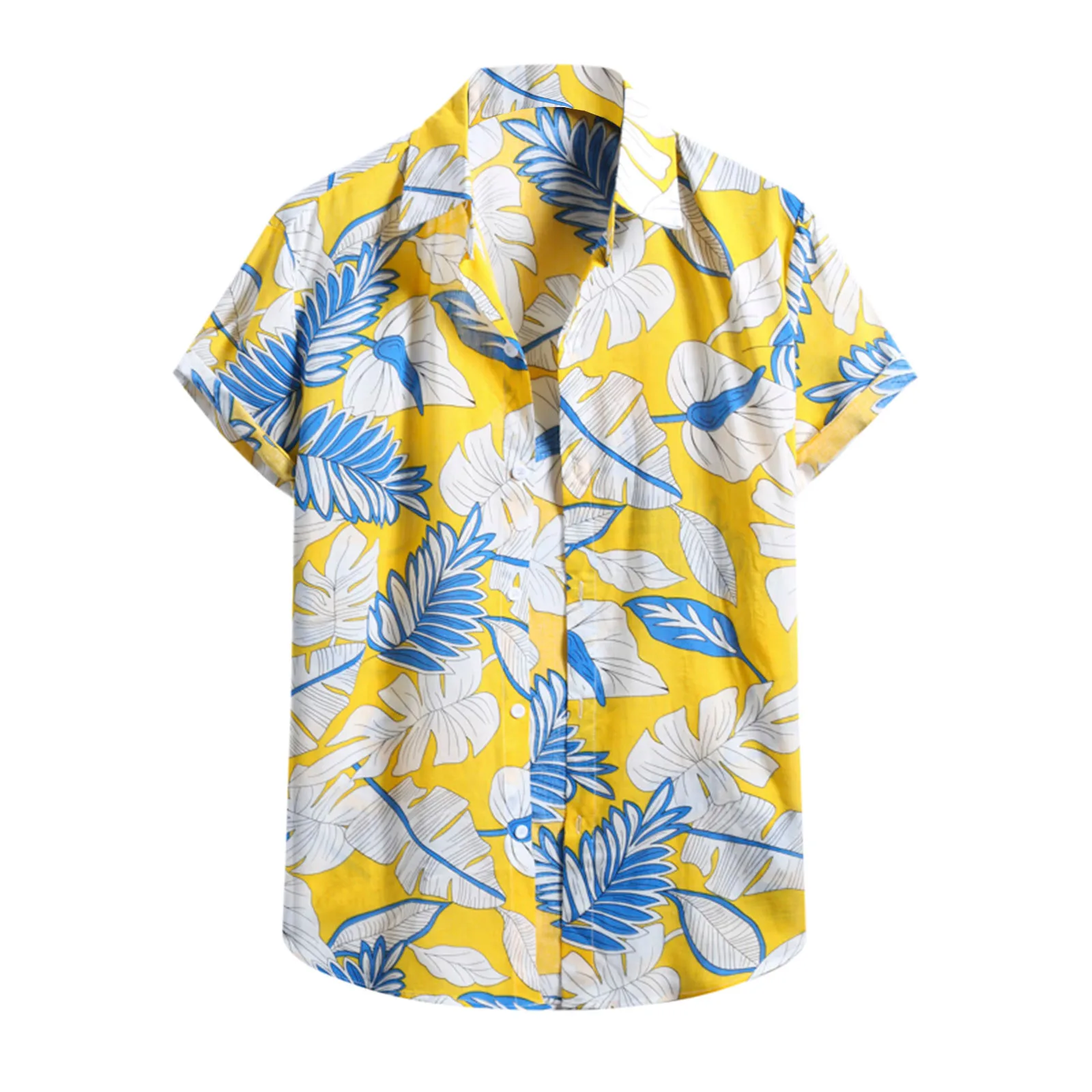 

Camisa de manga larga negra para hombre, ropa con estampado diario, corta, hawaiana, suelta, Floral, mono con cuello