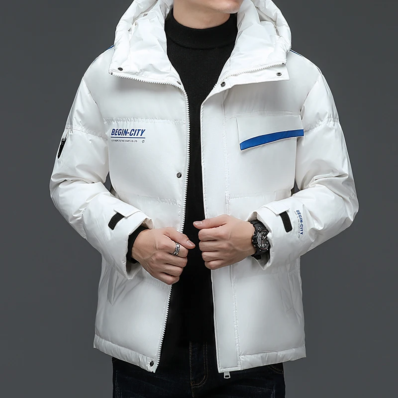 Winter Hooded Down Jacket Men's Short Style Heat Storage Warm Windproof Thickened Casual Tide 90% White Down Coats
Winter Hooded Down Jacket Men's Short Style Heat Storage Warm Windproof Thickened Casual Tide 90% White Down Coats