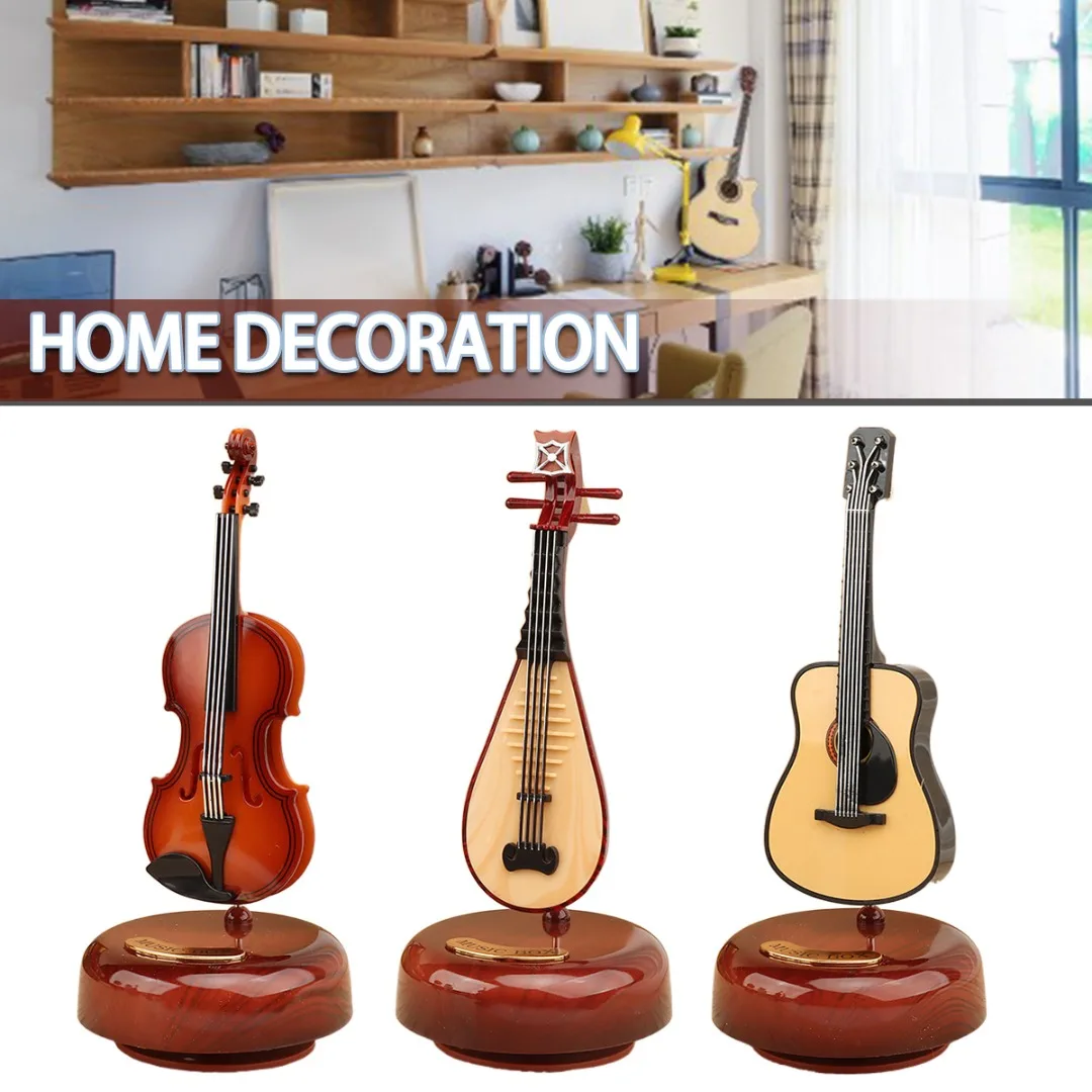 1pcs Guitar Classical Music Box Musical Instrument Violin Model With 360 Rotating Base Miniature Dollhouse Model Home Decor
1pcs Guitar Classical Music Box Musical Instrument Violin Model With 360 Rotating Base Miniature Dollhouse Model Home Decor